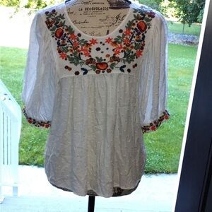 Embroidered White Blouse